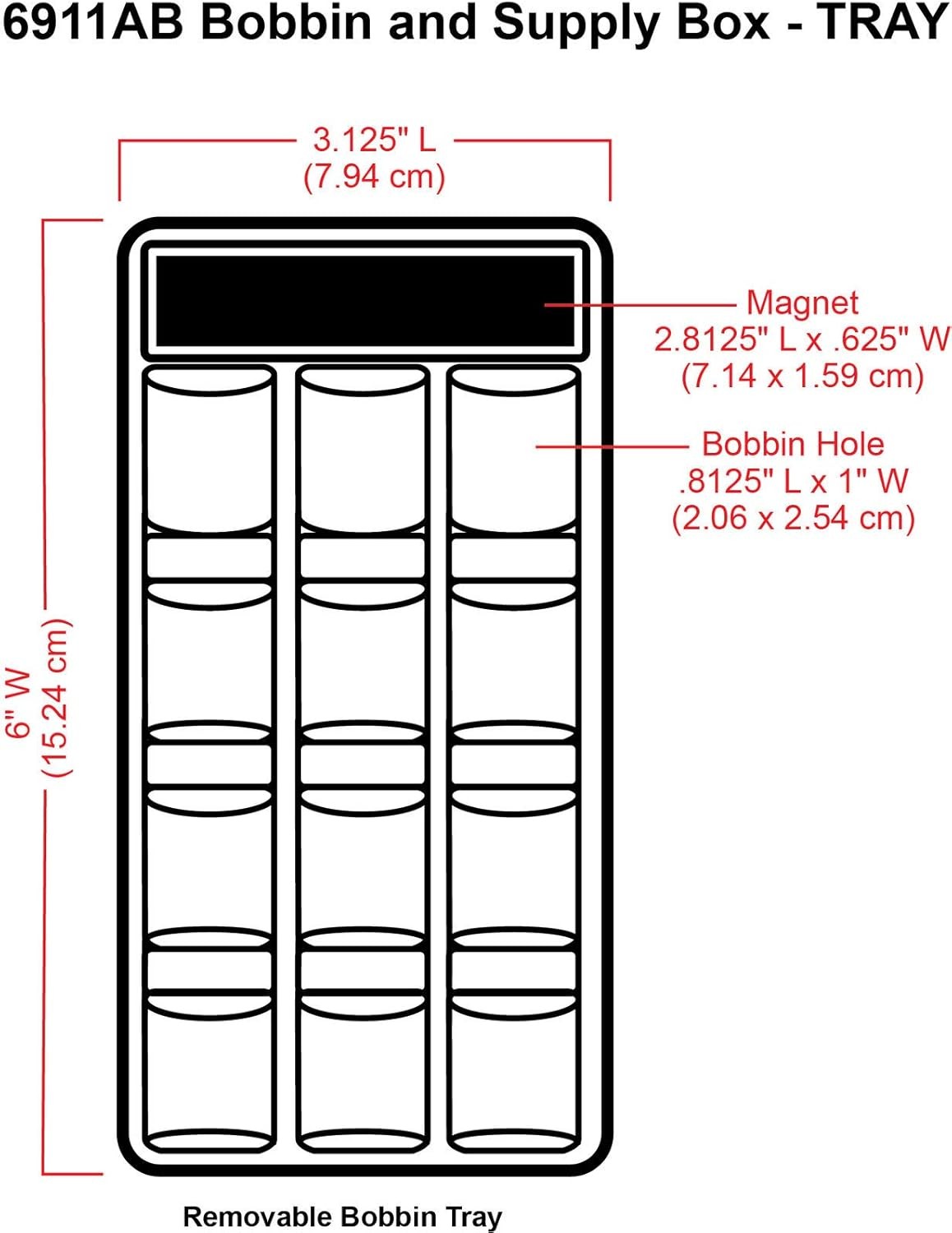 ArtBin 6911AB Bobbin/Supply Box Sewing Organizer, Plastic Storage Case, Clear