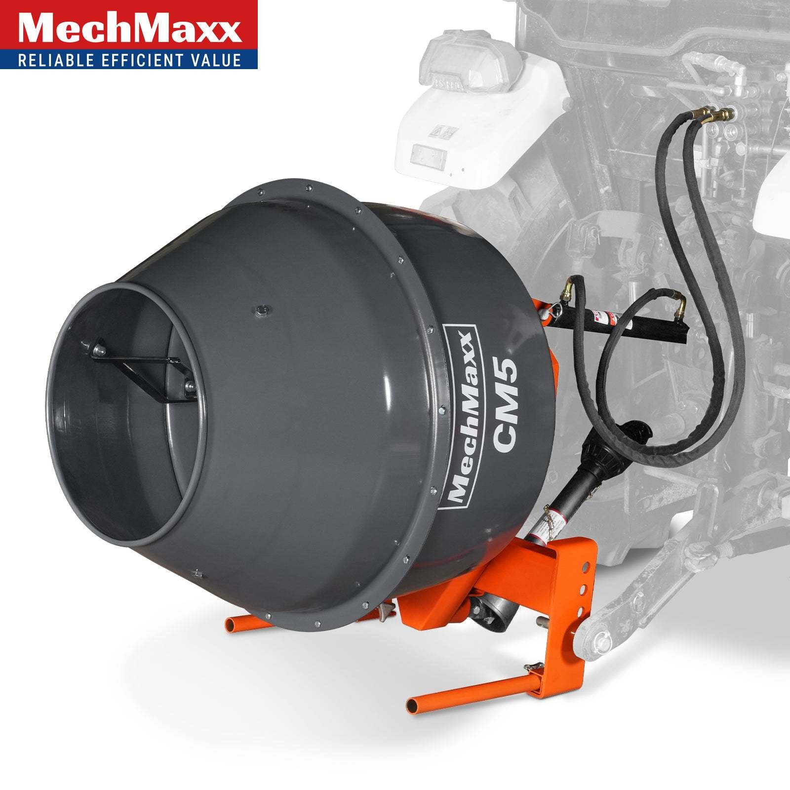 MechMaxx 5 Cu-Ft 3-Point Hitch Tractor Cement Mixer Attachment, 20-30 HP, CM5