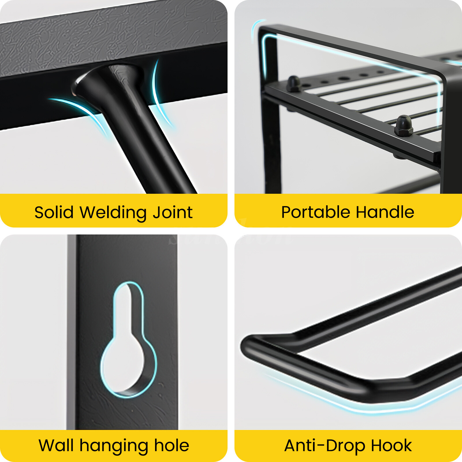 Power Tool Organizer Wall Mount Extended Heavy Duty 4-Tier 12-Drill Rack Metal