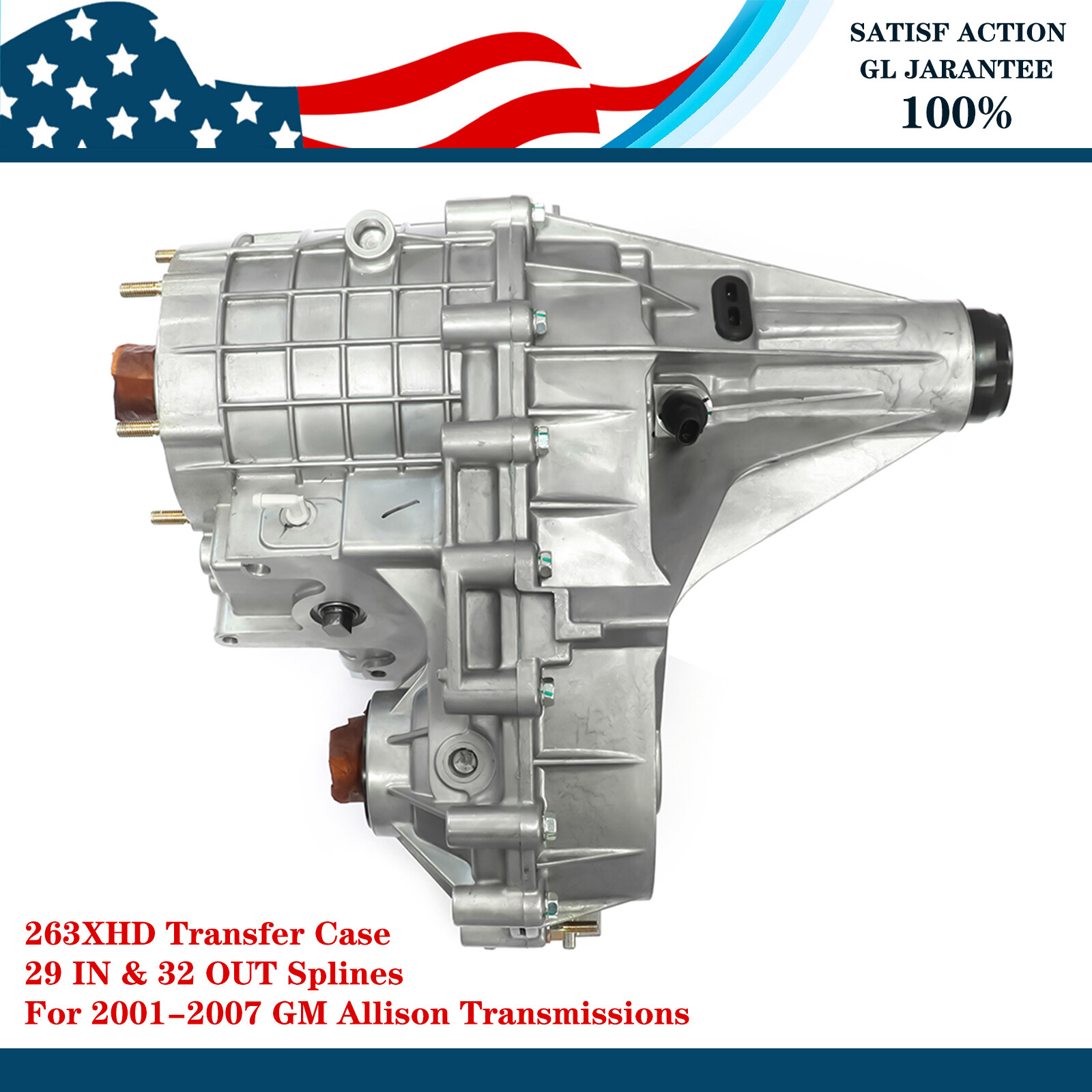 263XHD Transfer Case Duramax 6.6 Diesel 8.1 Gas Engine Aluminum Rear Case 4WD