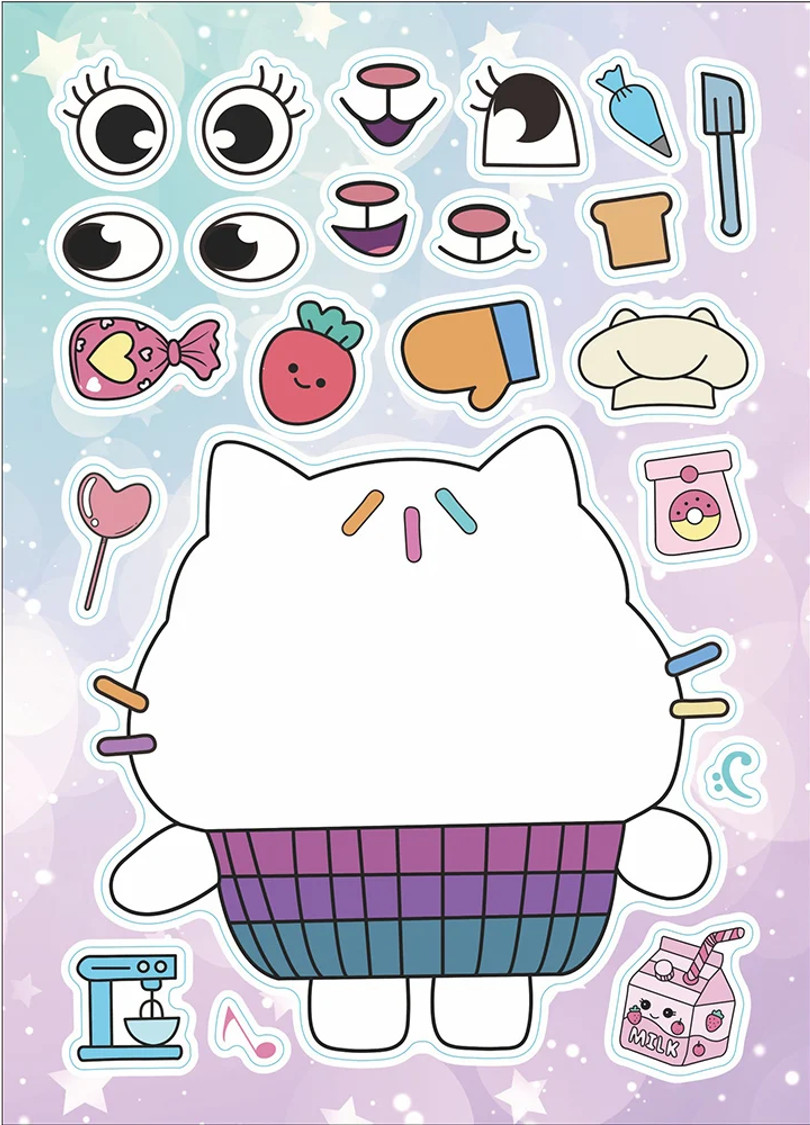 12 Pack Gabby’s Dollhouse Make A Face Stickers ⚡️U.S. Fast Shipping. Kids Fun