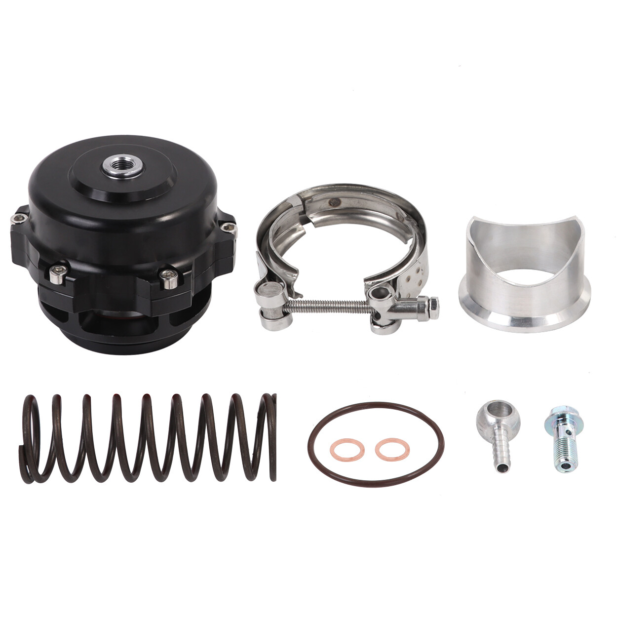 Universal Aluminum 50mm Blow Off Valve Dump Valve BOV with V-band Flange Black