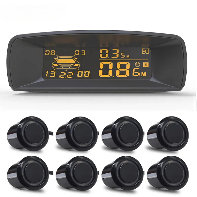 Vehicle Car 8 Parking Sensors System Reverse Radar Front and Rear Assistant Kit