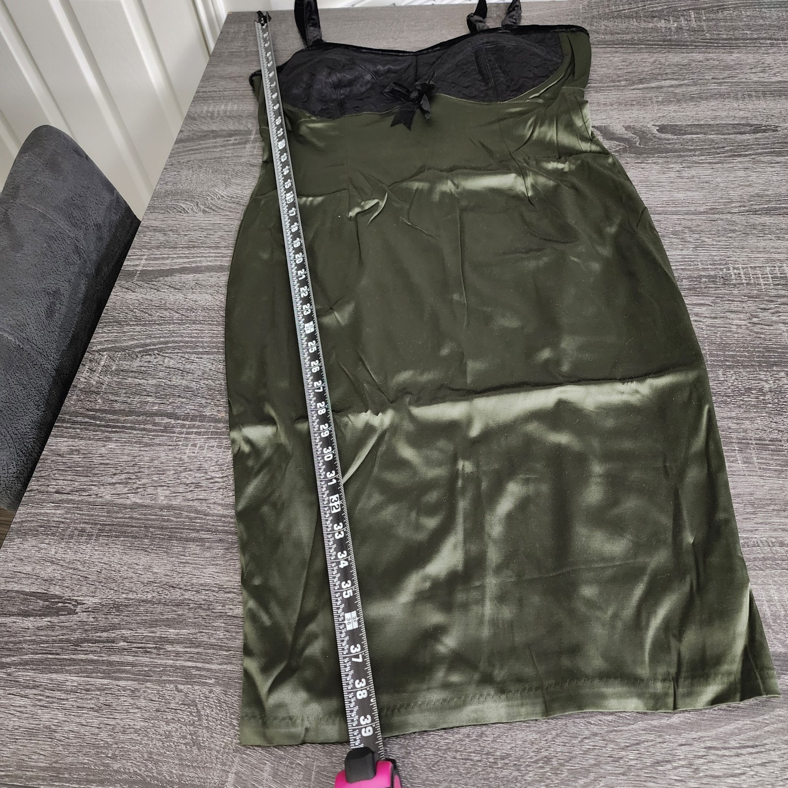 Pinup Girl Deadly Dames Courtesan satin wiggle dress with belt