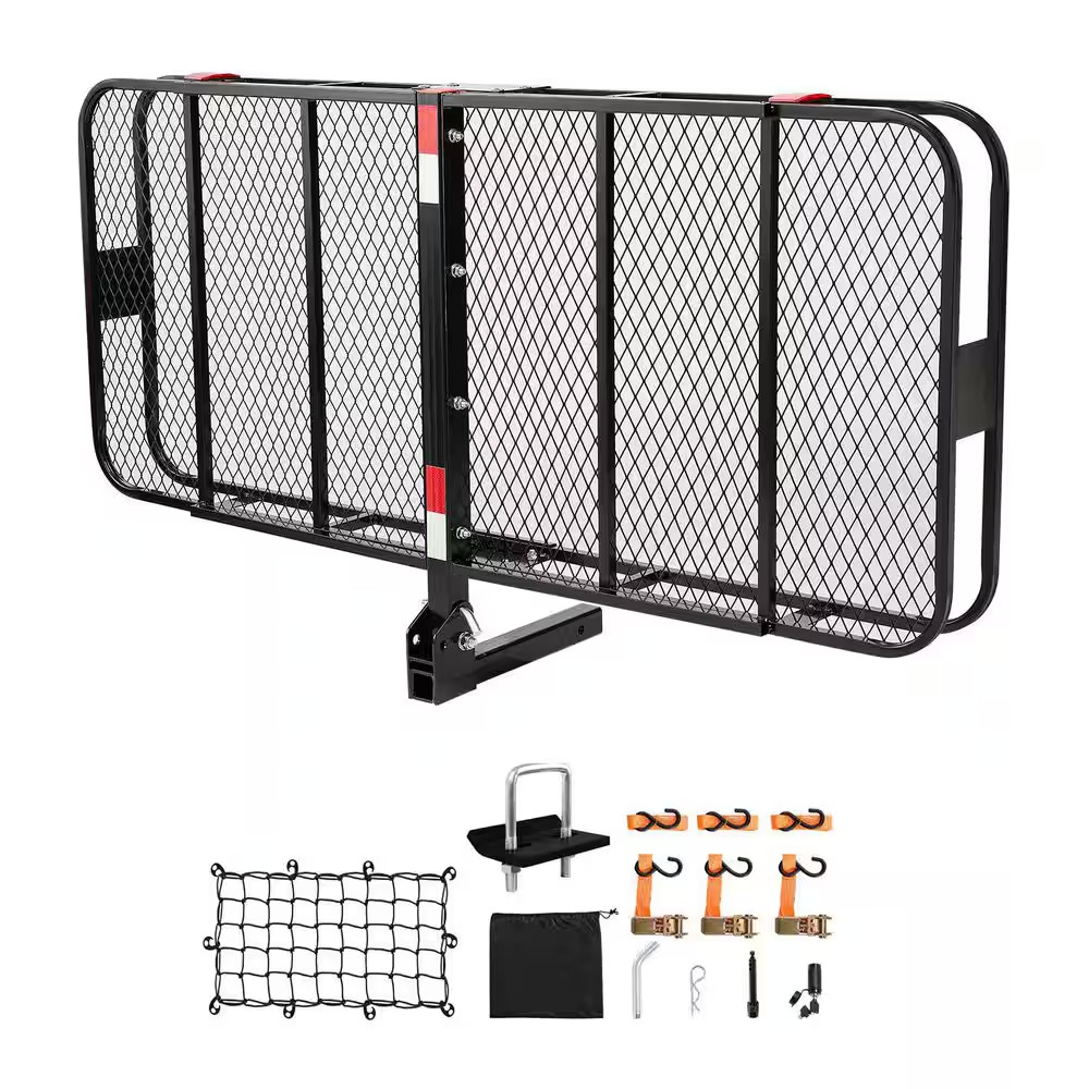 70 X 30 X 6 In. Hitch Cargo Carrier Folding with Reflective Reminder Hitch Lock