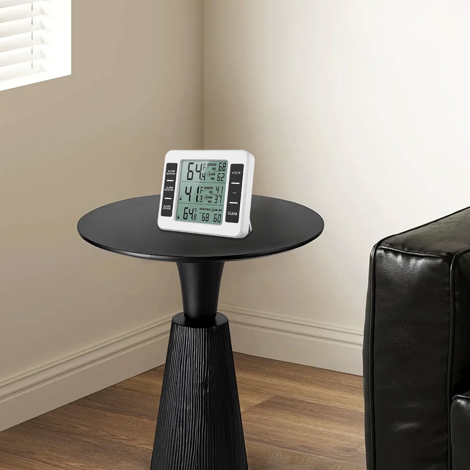 Digital Thermometer Indoor Outdoor Wireless Dual Sensor Temperature Transmitter