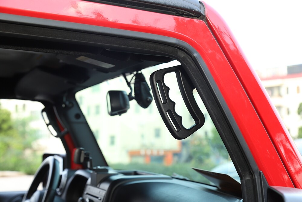 Front Aluminum Grab Handles Grip Handle Bars for Jeep Wrangler JK JKU 2007-2018
