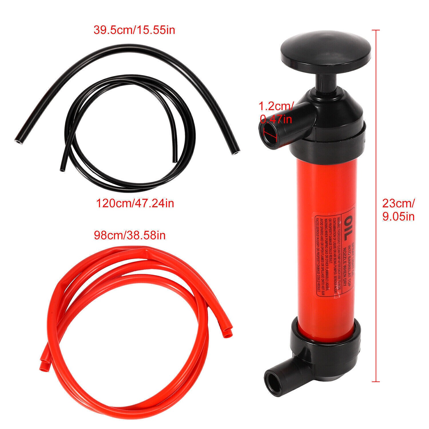 Multi-Use Liquid Transfer Siphon Hand Pump US For Fuel Diesel Oil Kerosene Water