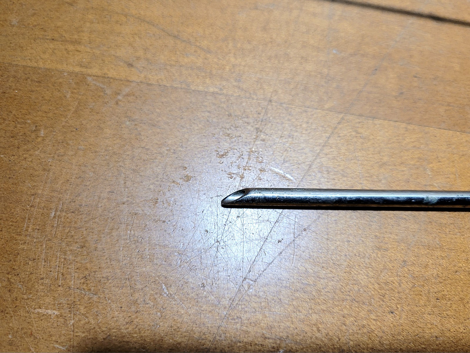 Antique 1830's Pewter Medical Embalming Syringe Medical Oddities Large Needle