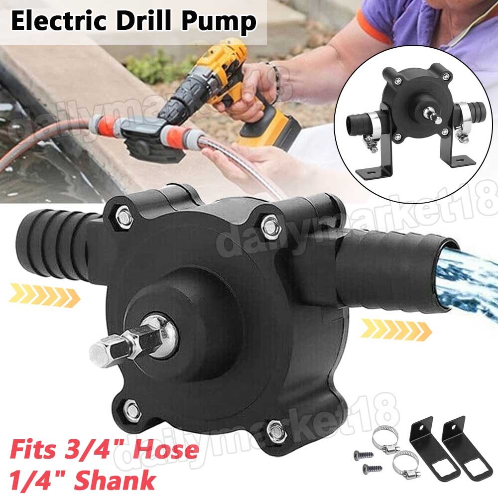 Home Electric Drill Drive Self Priming Pump Water Oil Fluid Transfer Pumps Tools