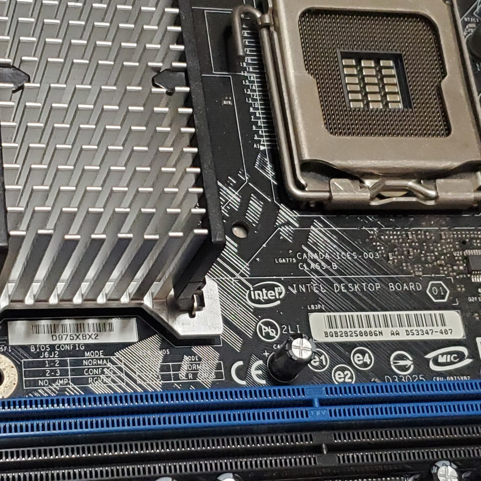 Intel D975XBX2 ATX LGA 775 DDR2 SDRAM Motherboard I/O Plate Tested Free Shipping