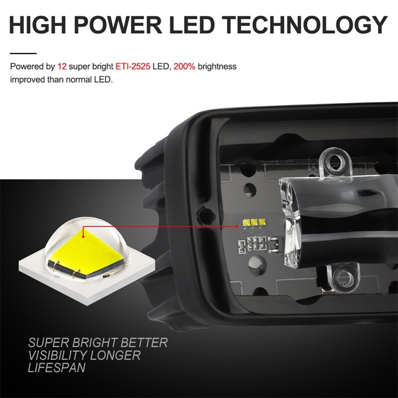 2X 6inch Yellow Amber LED Driving Work Lights Bar Spot Pods Fog Lamp Offroad SUV