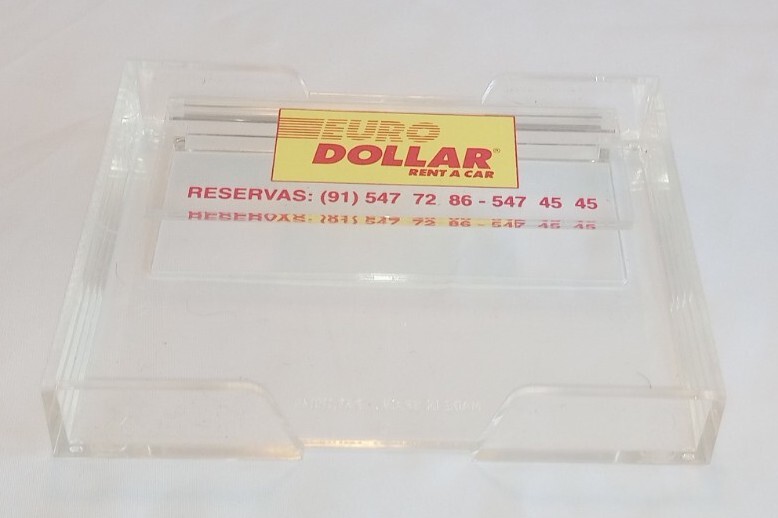 Euro Dollar Rent A Car Paper Pen Holder Advertisement Made In Spain Plastic Tray