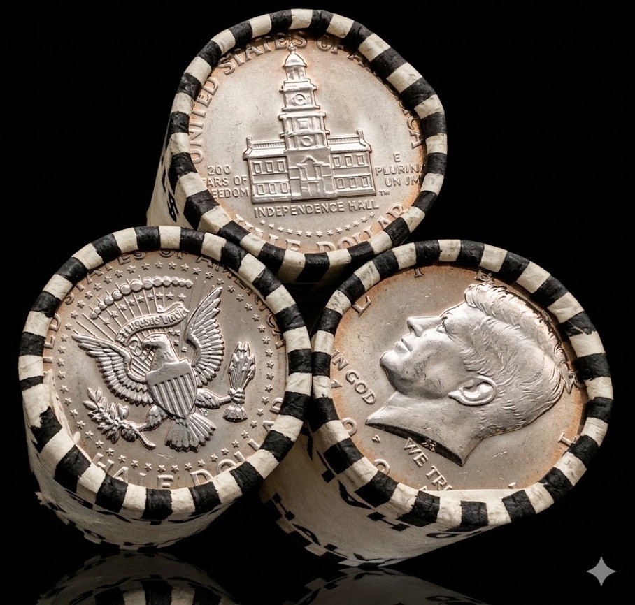 Kennedy Half Dollar Roll Unsearched! 20 COINS! Hunt for Silver++++++++