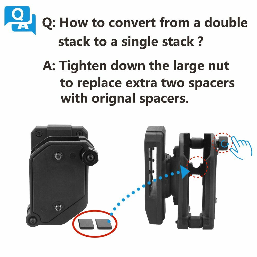 KRYDEX IPSC USPSA 3-Gun 4x Pistol Magazine Holsters Mag Pouches w/ Shooting Belt