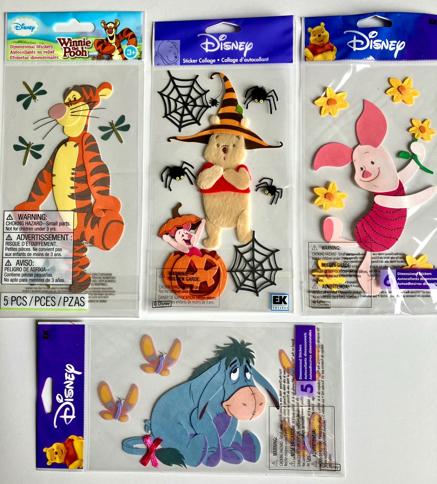 Jolee's Disney Pooh, Piglet, Eeyore & Tigger Stickers, You Pick, Some RARE!