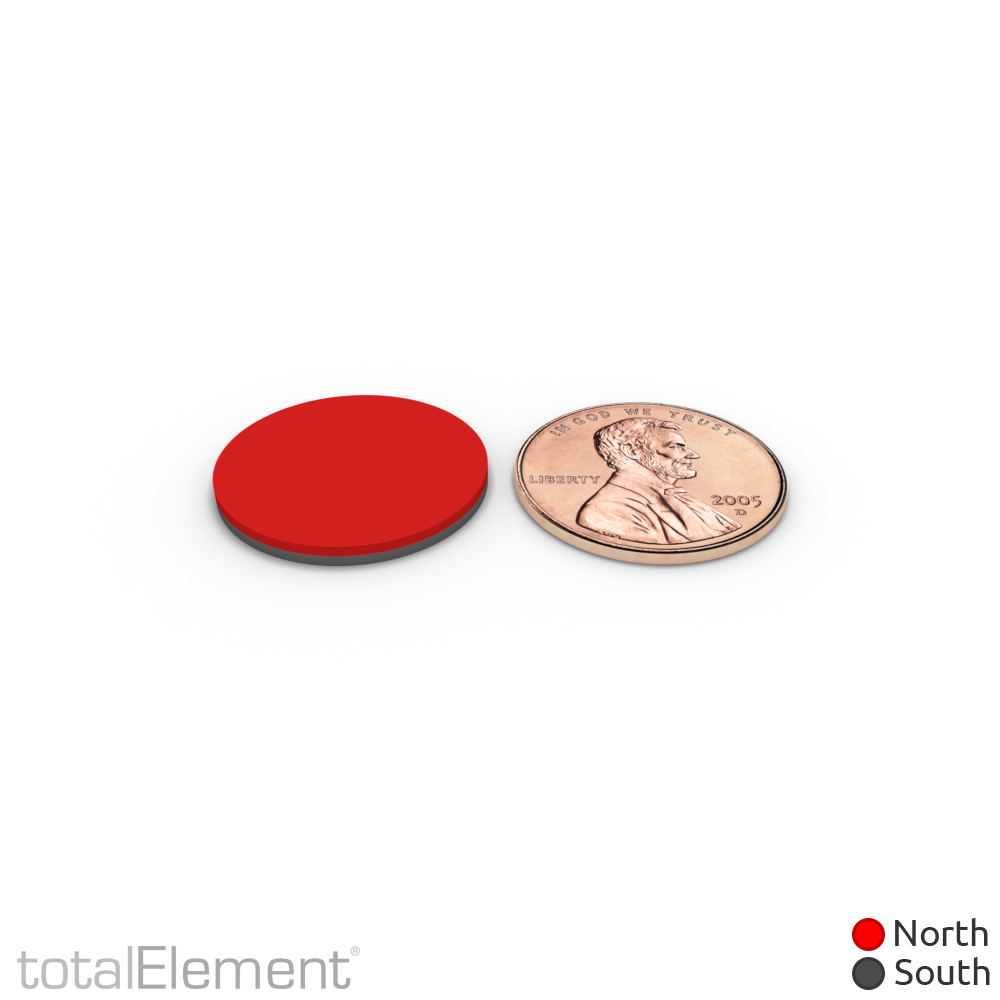 3/4 x 1/16 Inch Neodymium Rare Earth Disc Magnets N52 with Adhesive (16 Pack)