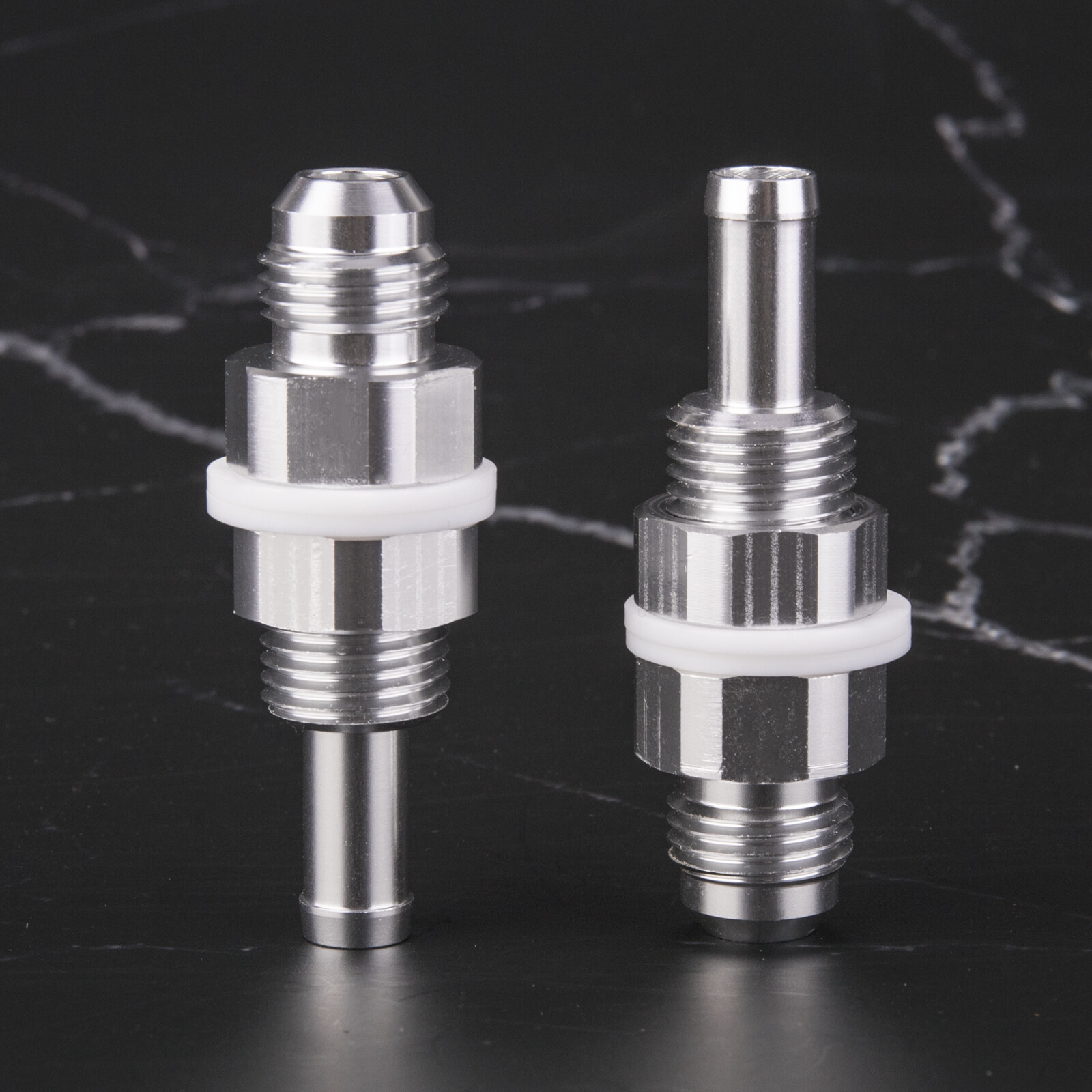 (2-Pack) -6AN Male Flare Bulkhead To 5/16 Hose Barb Fuel Tank Fitting 6an 6 AN