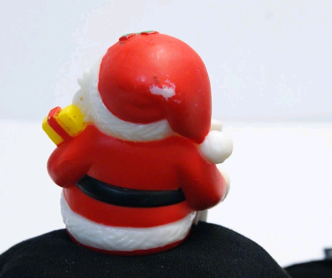 Vintage 1980s Plastic Holiday Stocking Hanger Set – Santa Snowman Reindeer READ