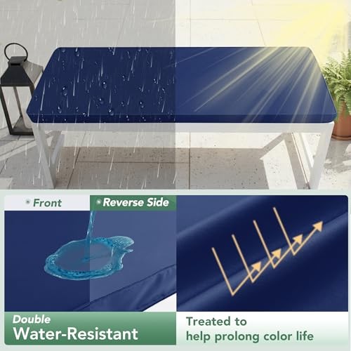 Outdoor Bench Cushion: Waterproof and Fade Resistant Patio 42x18x3 Inch Navy