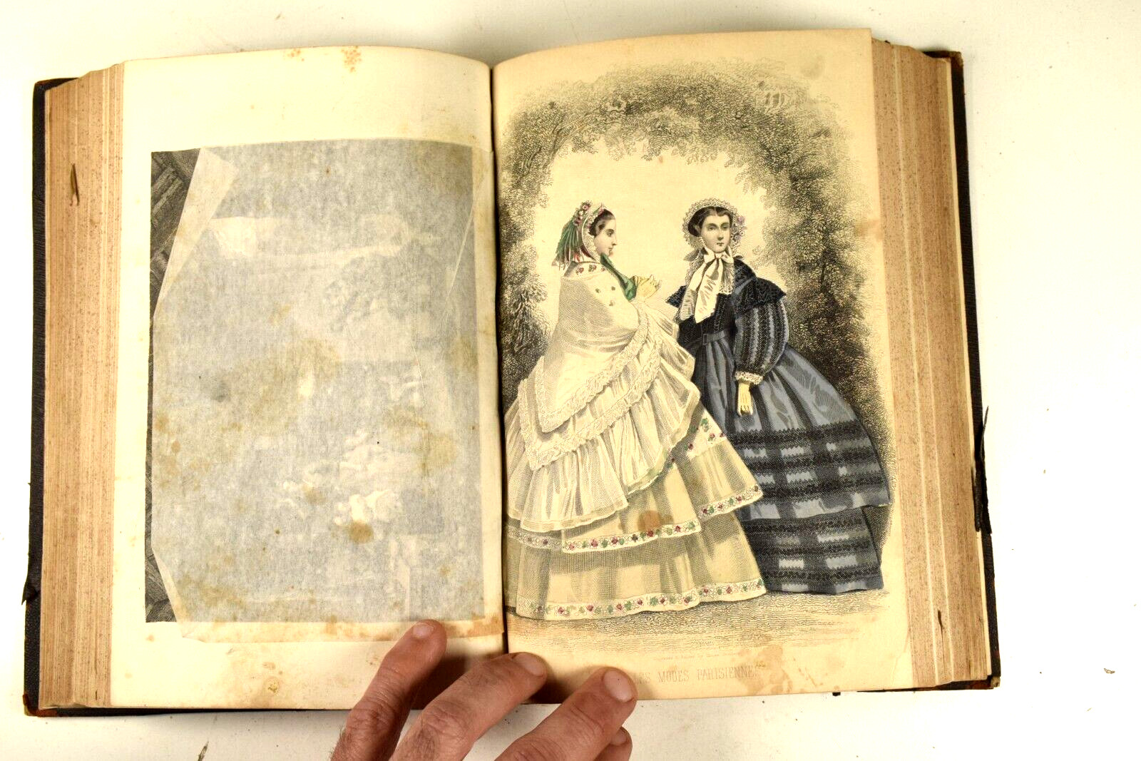 1859 Bound Peterson's Magazine Full Year w/ Hand Colored Engravings Sheet Music