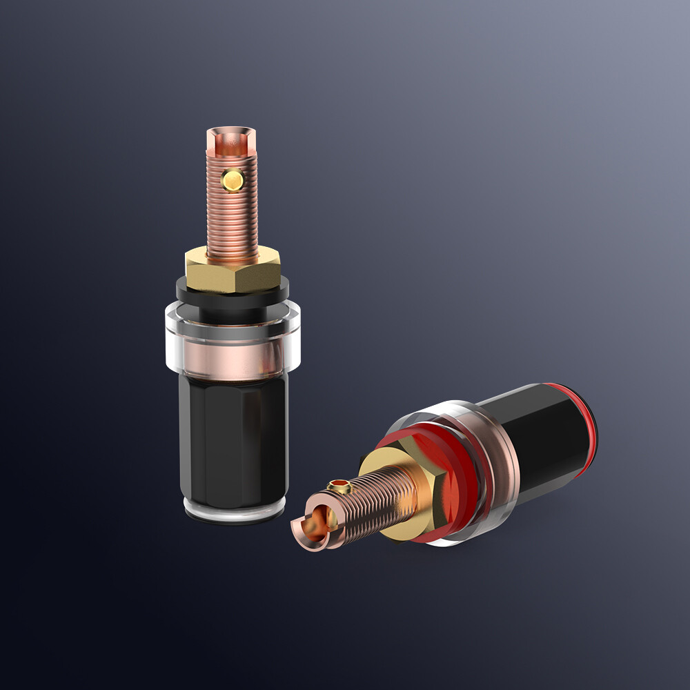 4pcs Copper Plated Binding Post 4mm Amplifier Speaker Terminal HiFi Banana plug