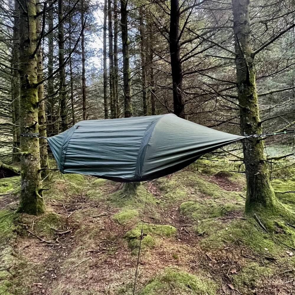 Hammock Rain Fly Tarp Mosquito Net Waterproof Tent Camping 440lb Bed Green