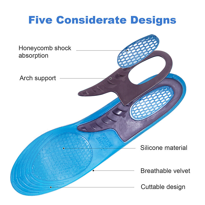 Men Women Silicone Gel Insoles Shock Insoles orthopedic Massaging Shoe Inserts