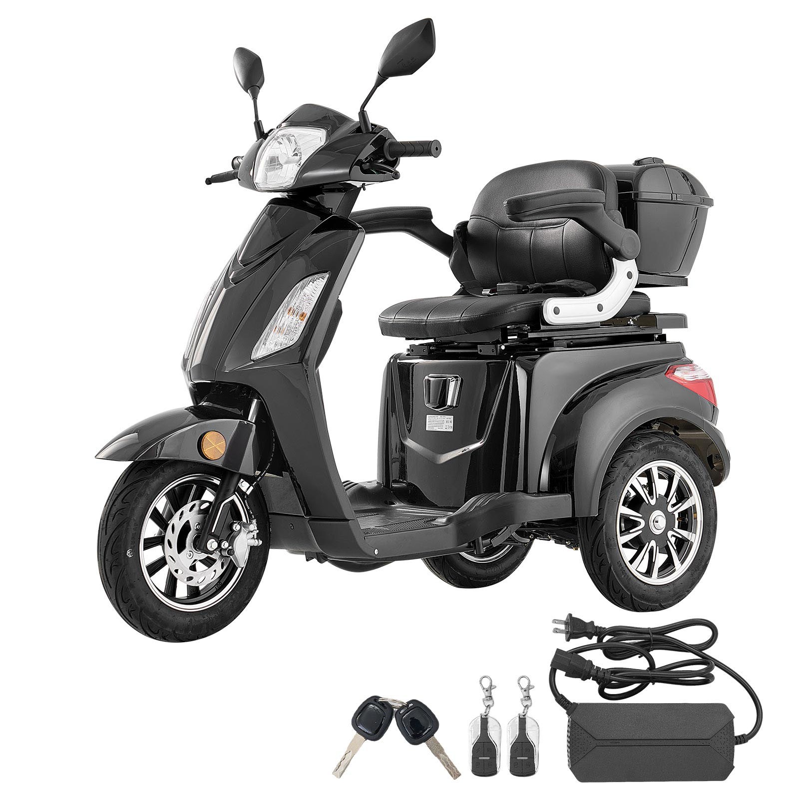 Uimoso Heavy-Duty 3-Wheel Mobility Scooter 21.5-Mile Range, 3-Speed, 500lbs Load