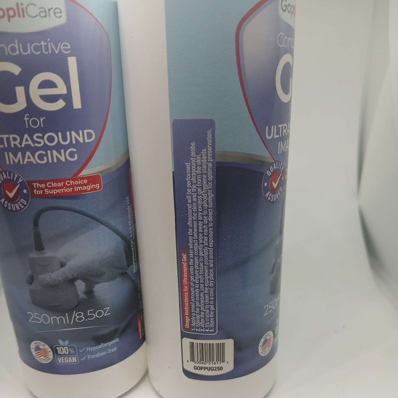 2 Pack Goppli Conductive Cooling Gel for Ultrasound Imaging 8.5oz EXP 2029-06-13