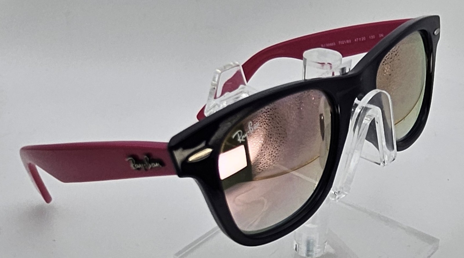 Ray-Ban Junior RJ9066S 7021/B9 47□20 130 Pink Black Mirror Sunglasses E5