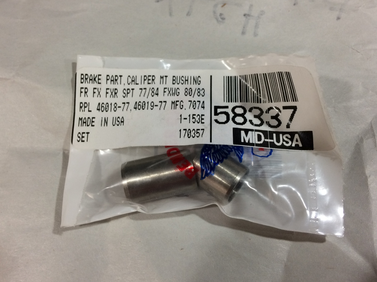 fx fxr sportster 77-84 brake caliper mounting bushing 46018-77, 46019-77