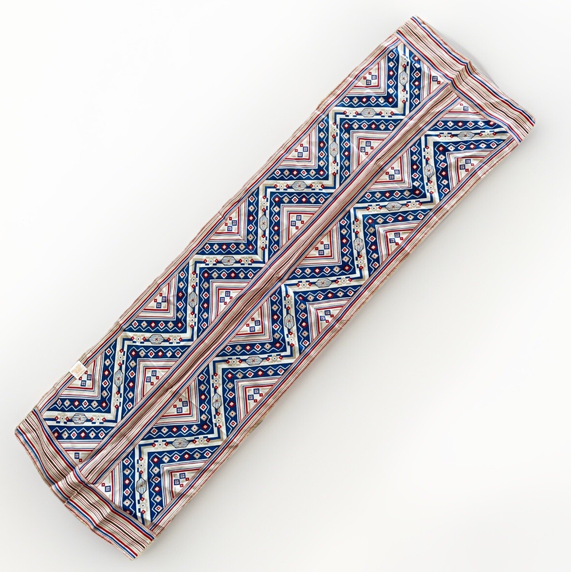 Vintage silk scarf MCM by Glentex mod Tribal Geometric Aztec Western 43” x 13”