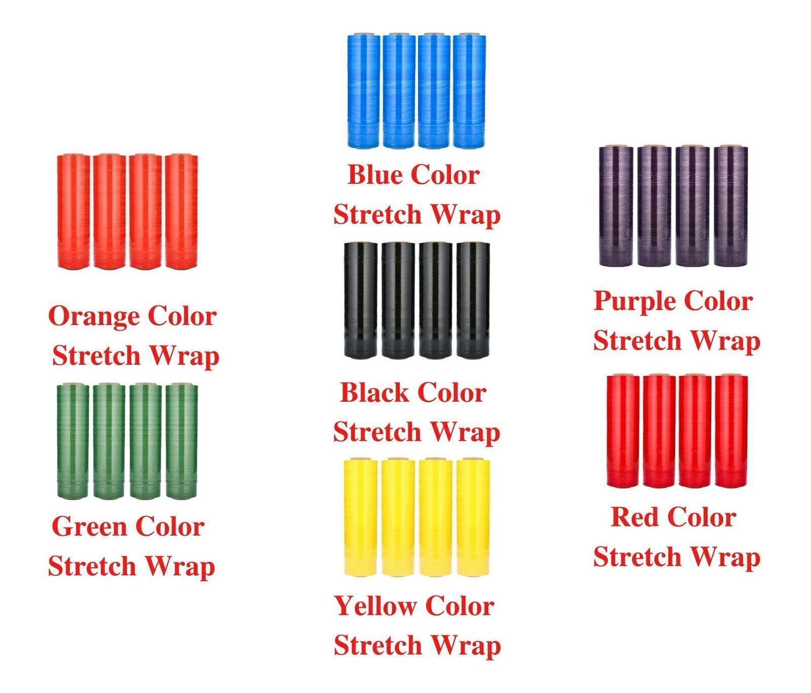 Pallet Stretch Shrink Wrap Parcel Packing Tinted Film - Multiple Colors & Size