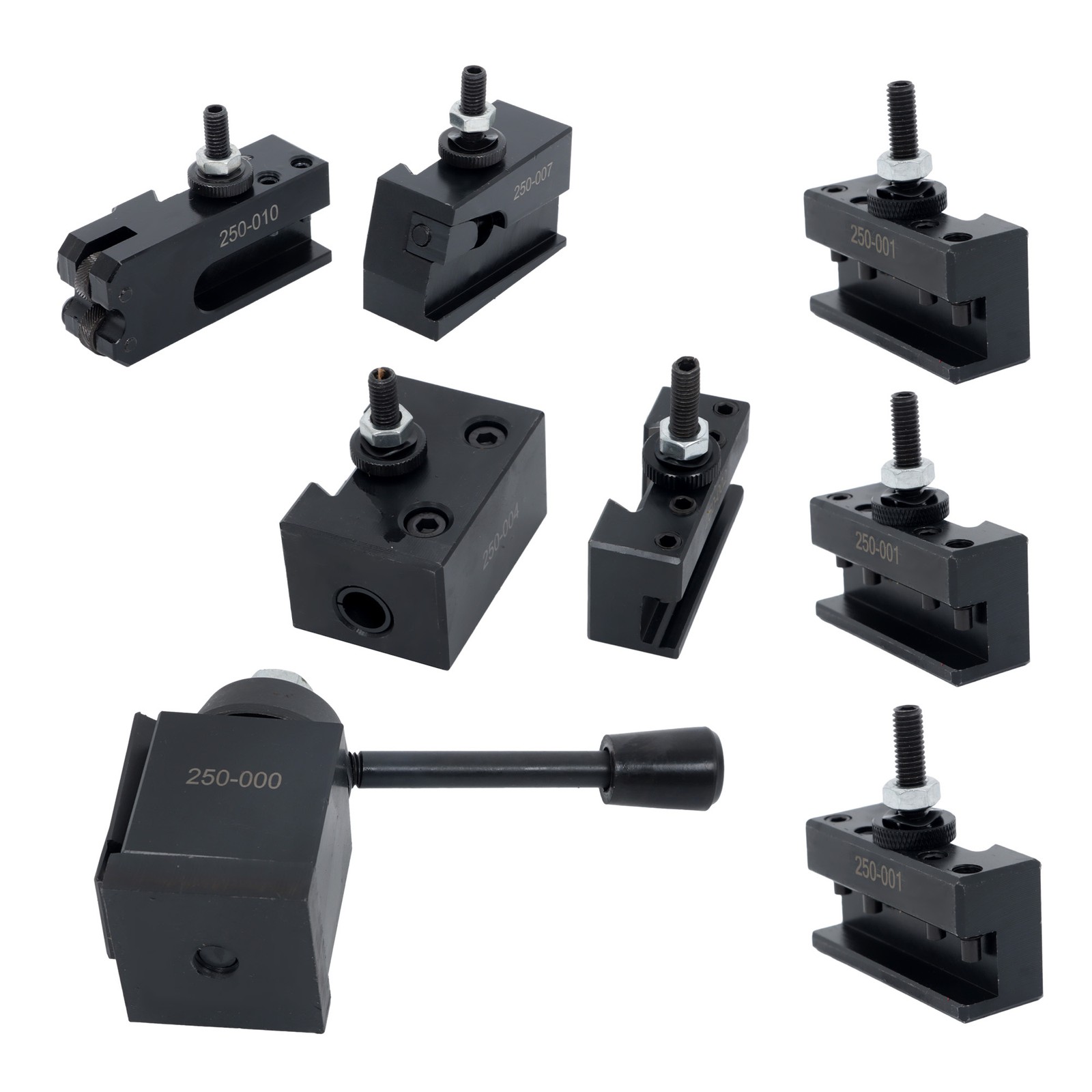 OXA 250-000 Quick Change Tool Post Holder Set Mini Lathe Up to 8" 8Pcs