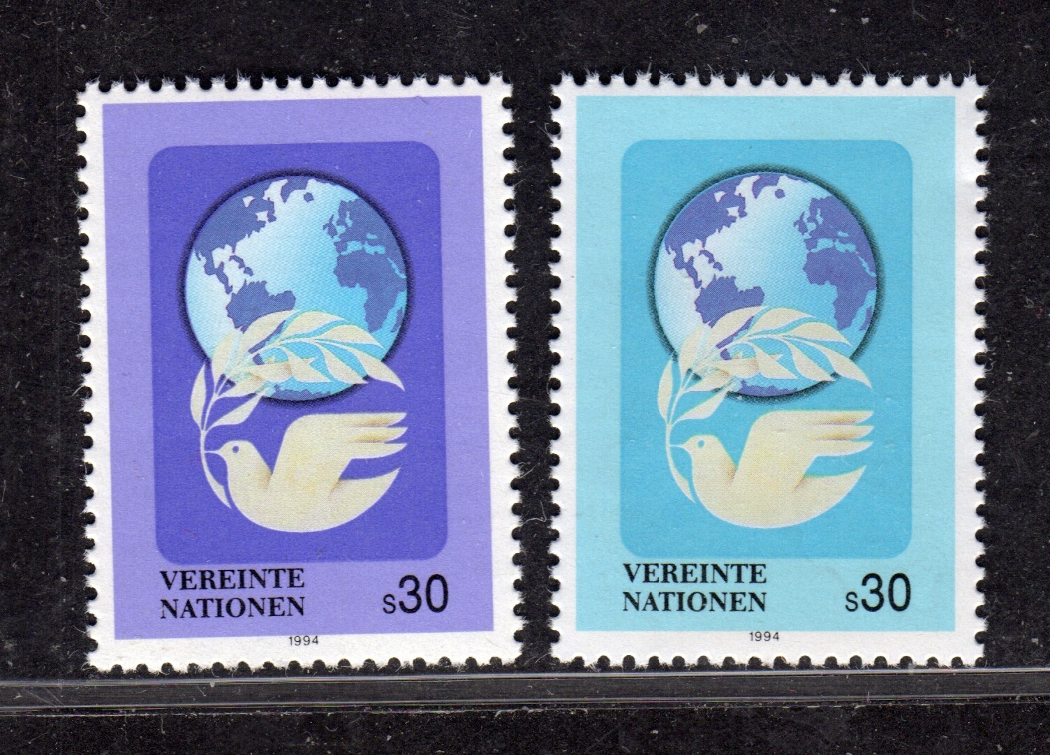 Centsational -EFO UN Vienna 1994 SN 169  MNH OG Color Changeling