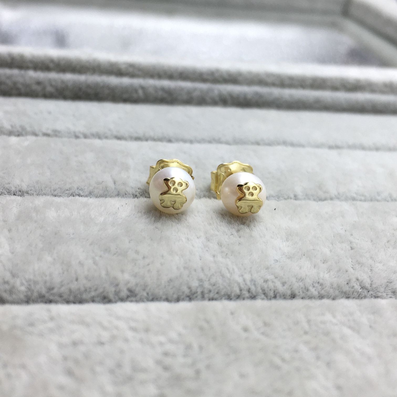 TOUS Bear Earrings with Pearls