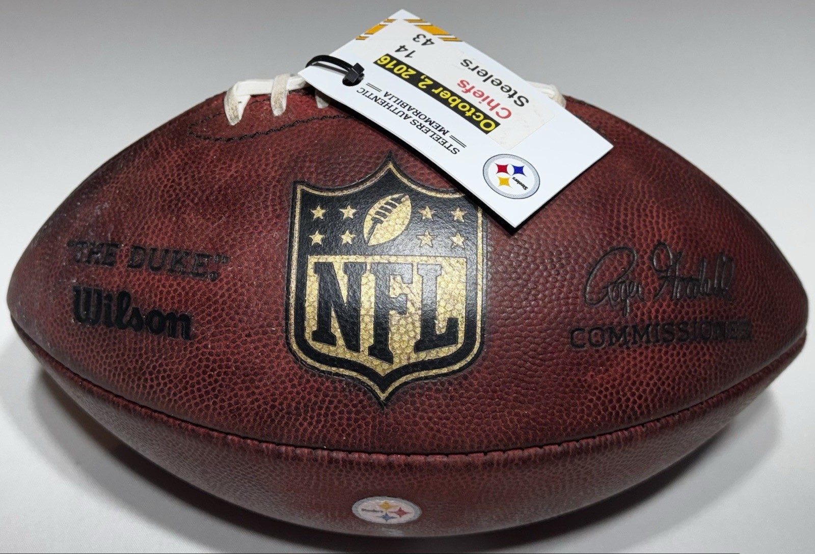 Steelers Antonio Brown Signed Autographed Game Used Football 10/2/2016 vs Chiefs