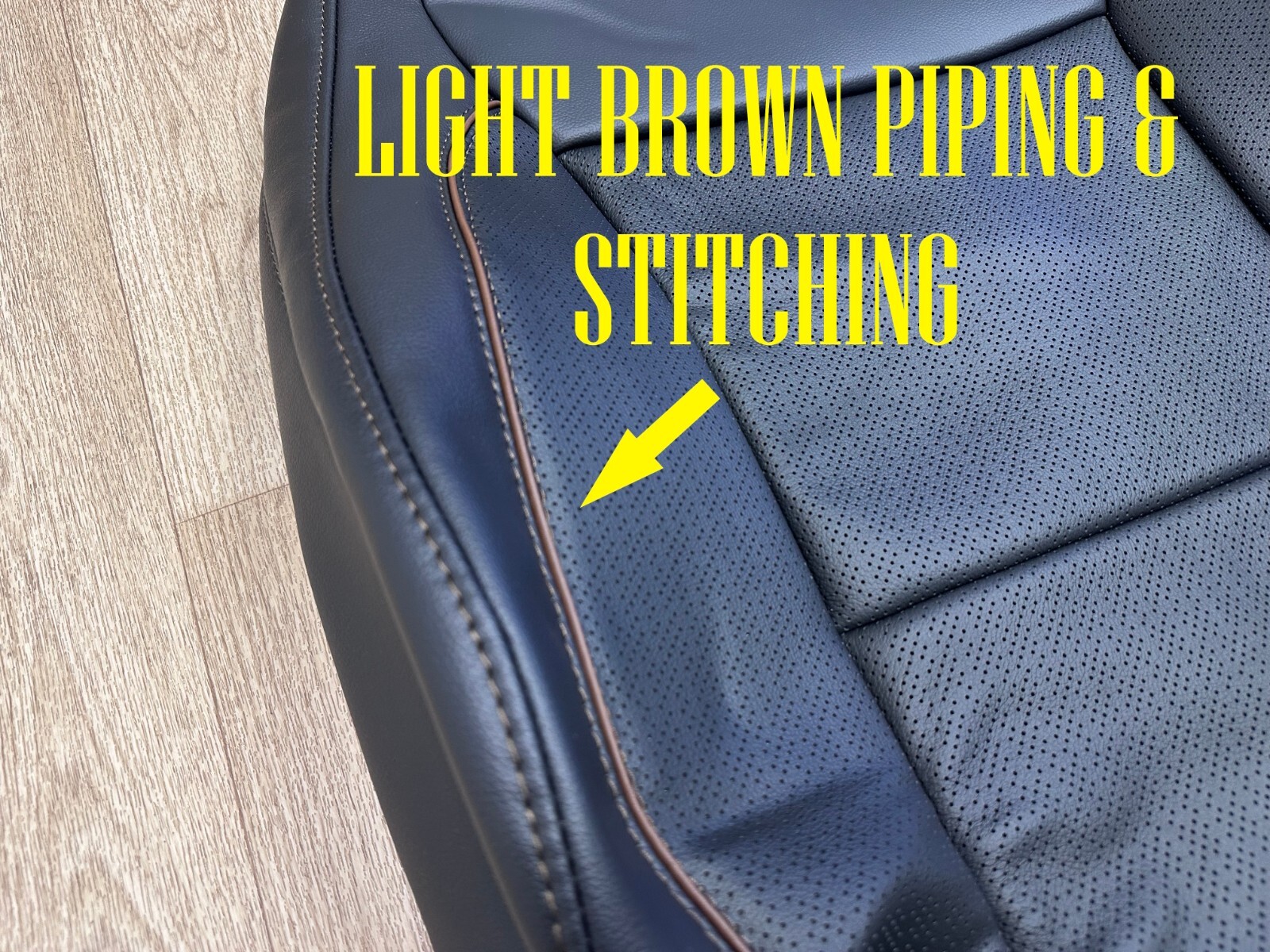 2024 ORIGINAL FORD F150 LARIAT LEATHER SEAT COVER UPHOLSTERY LIGHT BROWN PIPING