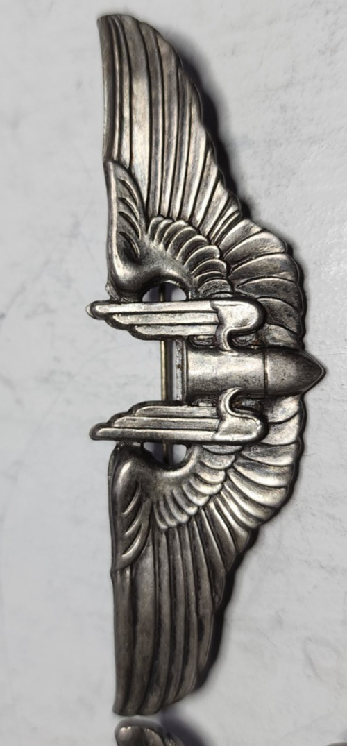 WW2 AAF Sterling Pilot, Ariel Gunner, Crew Member Wings & Gold & Silver Bracelet