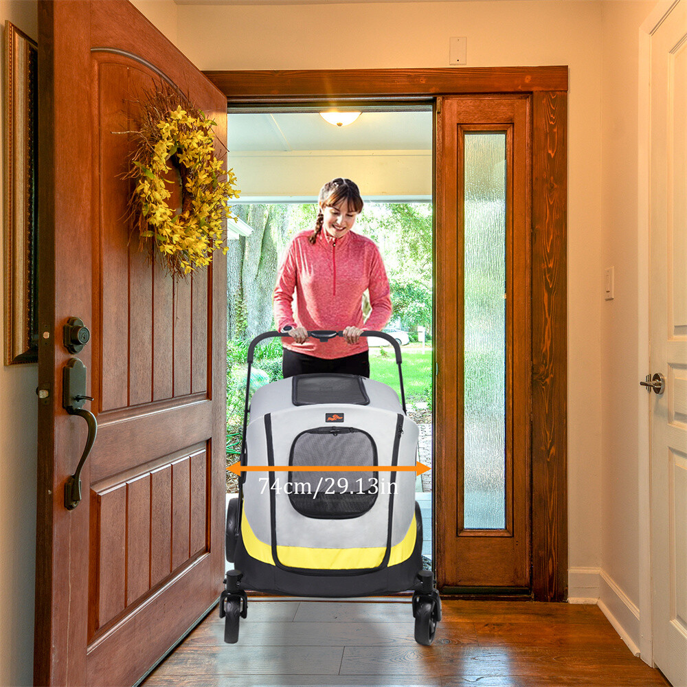 Premium 3-in-1 Pet Stroller for Small/Medium Dogs Cats One-click Folding Handle