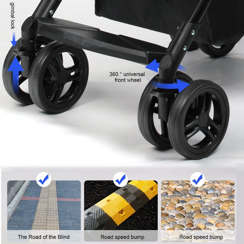 Collapsible Shopping Cart Utility Trolley Cart with Removable Tote&Swivel Wheels