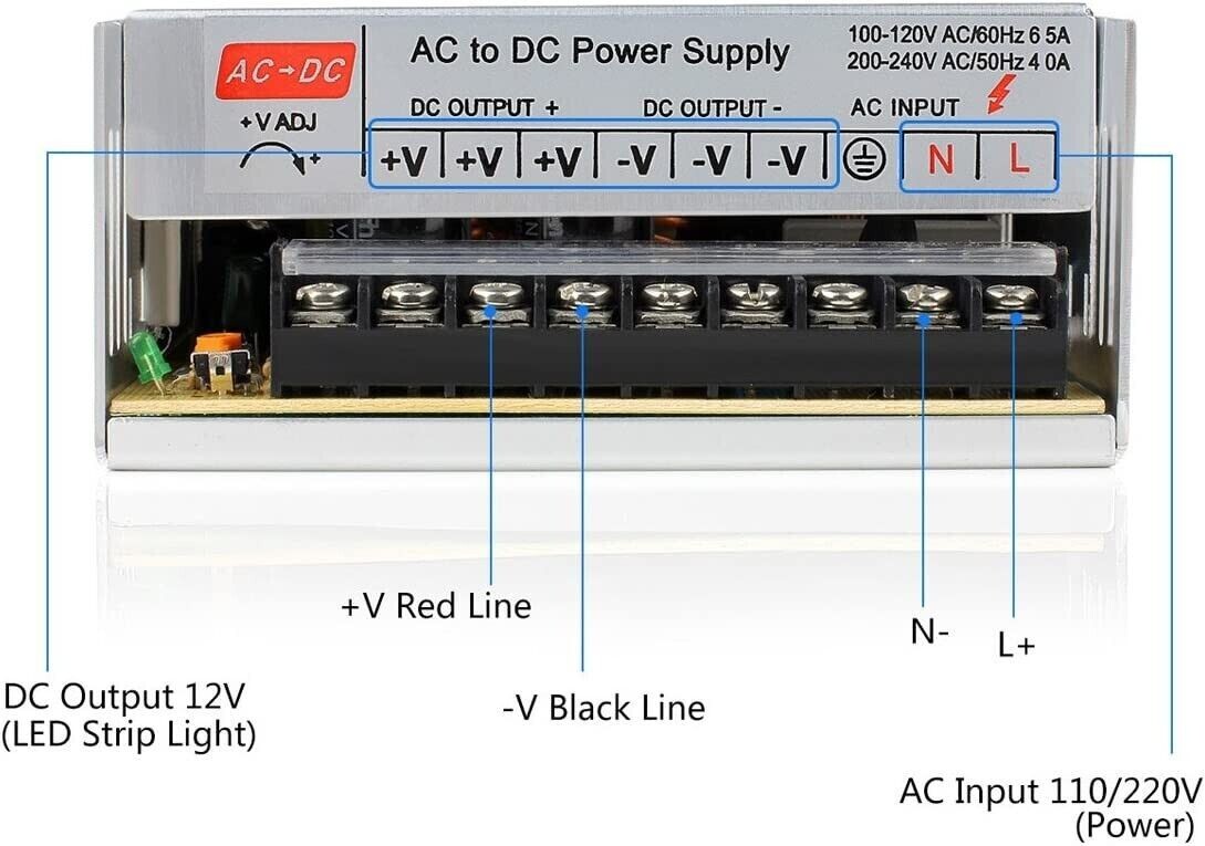 Fuente de alimentación conmutada de 12 V, 30 A, 110-240 voltios de CA a CC 360 W