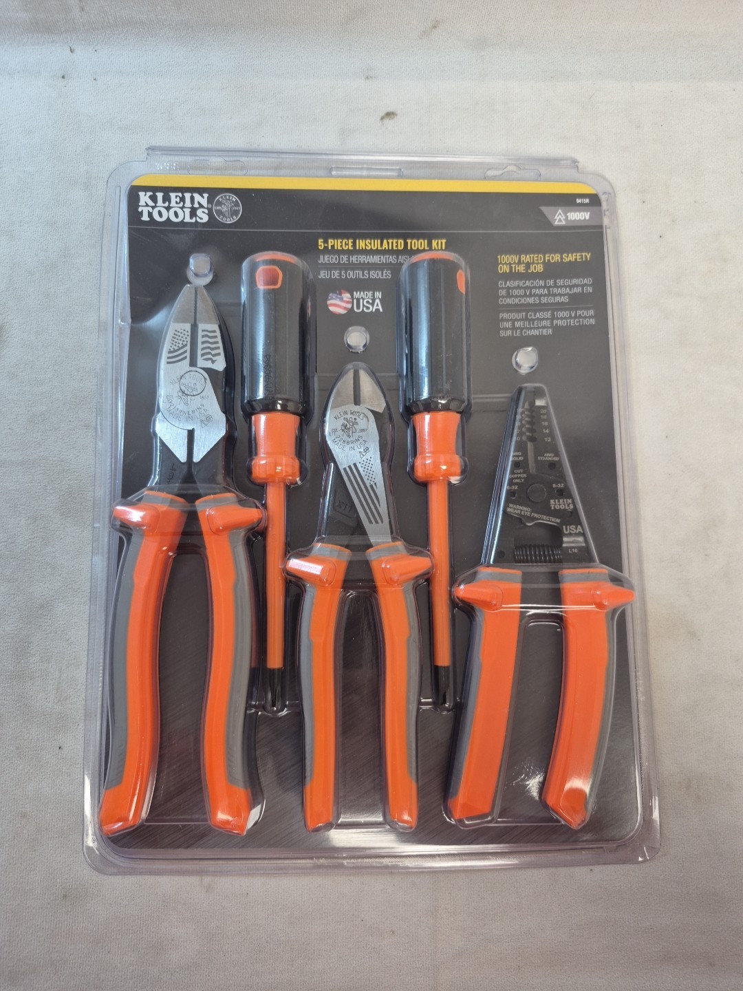Klein Tools 1000V 5-Piece Insulated Tool Kit Safety Rated 9415R
