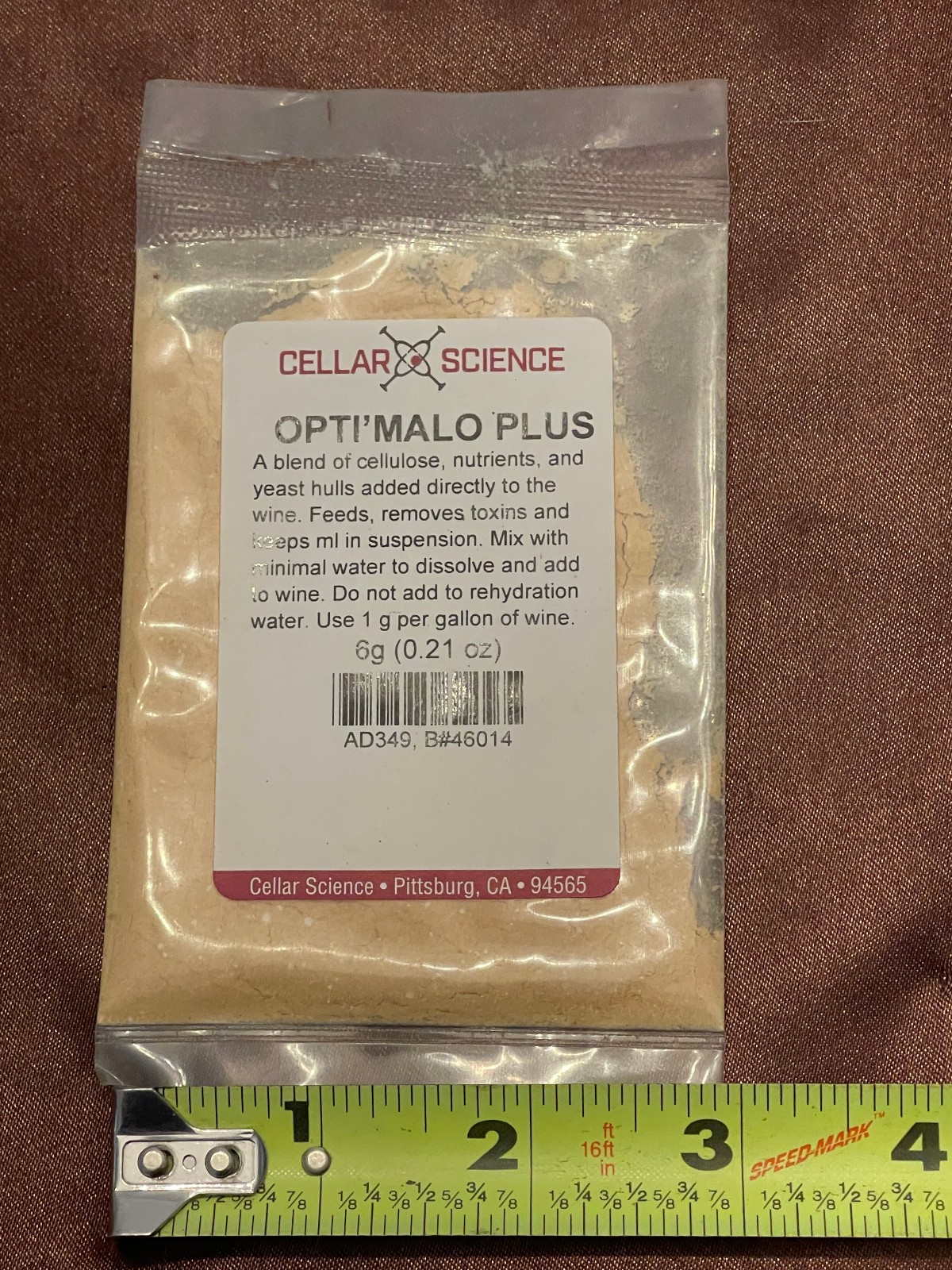 Opti’malo Plus Yeast Nutrient by Cellar Science 6 gram package