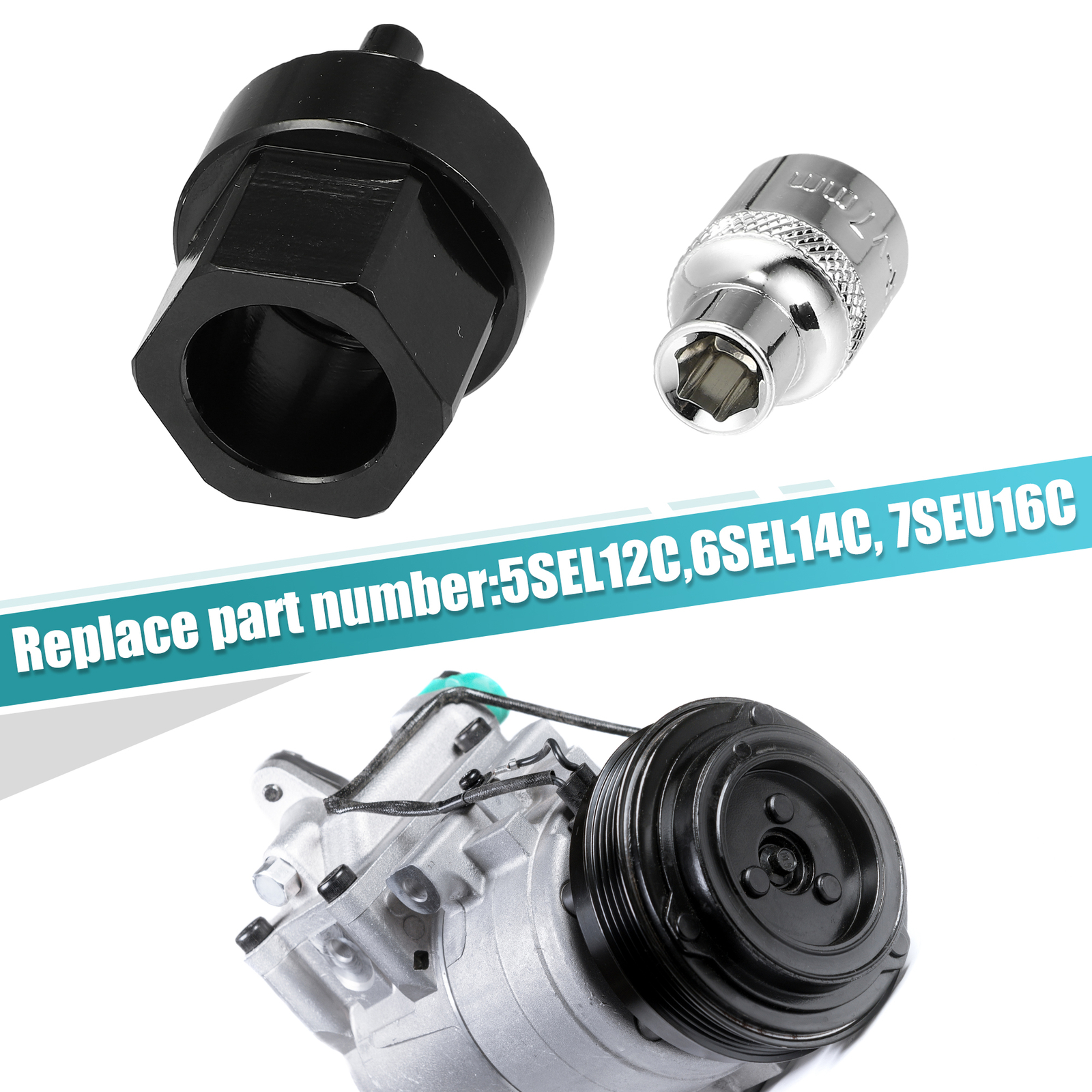 1 Set A/C Compressor Clutch Hub Remover Tool 7mm Socket for Mercedes Benz 5SEL12