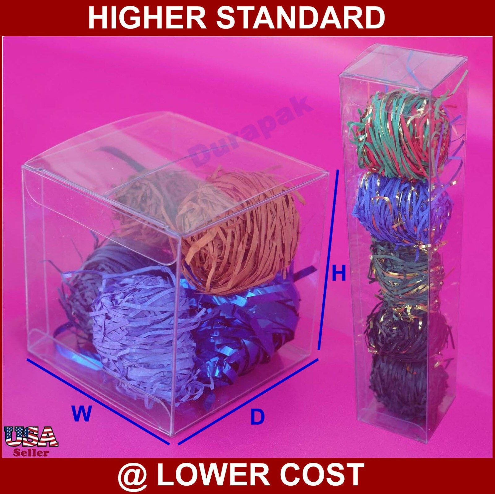 50-900~Clear Plastic PVC Tuck Box Party Wedding Favor Retail Display All Sizes