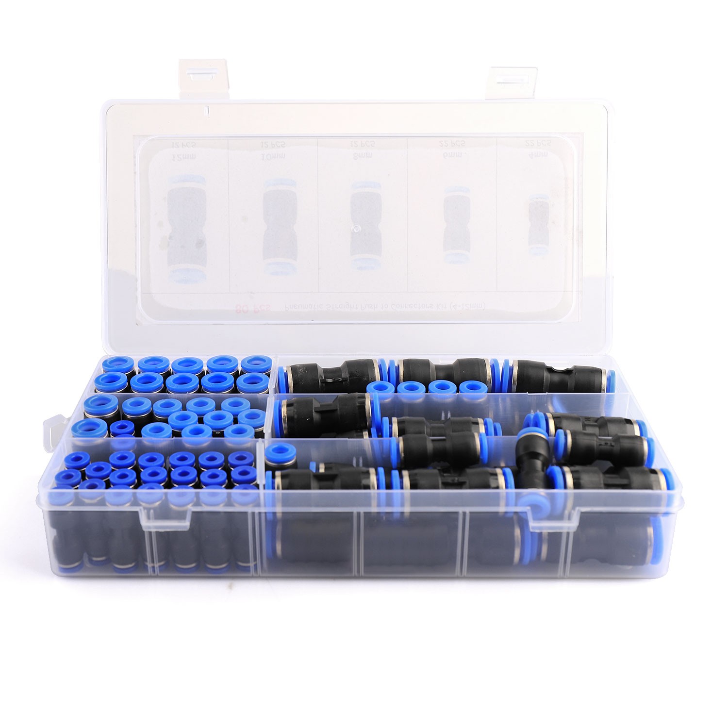 80Pcs Quick Connect Air Hose Fittings, 5 Sizes Air Line Push to Connect Fit...