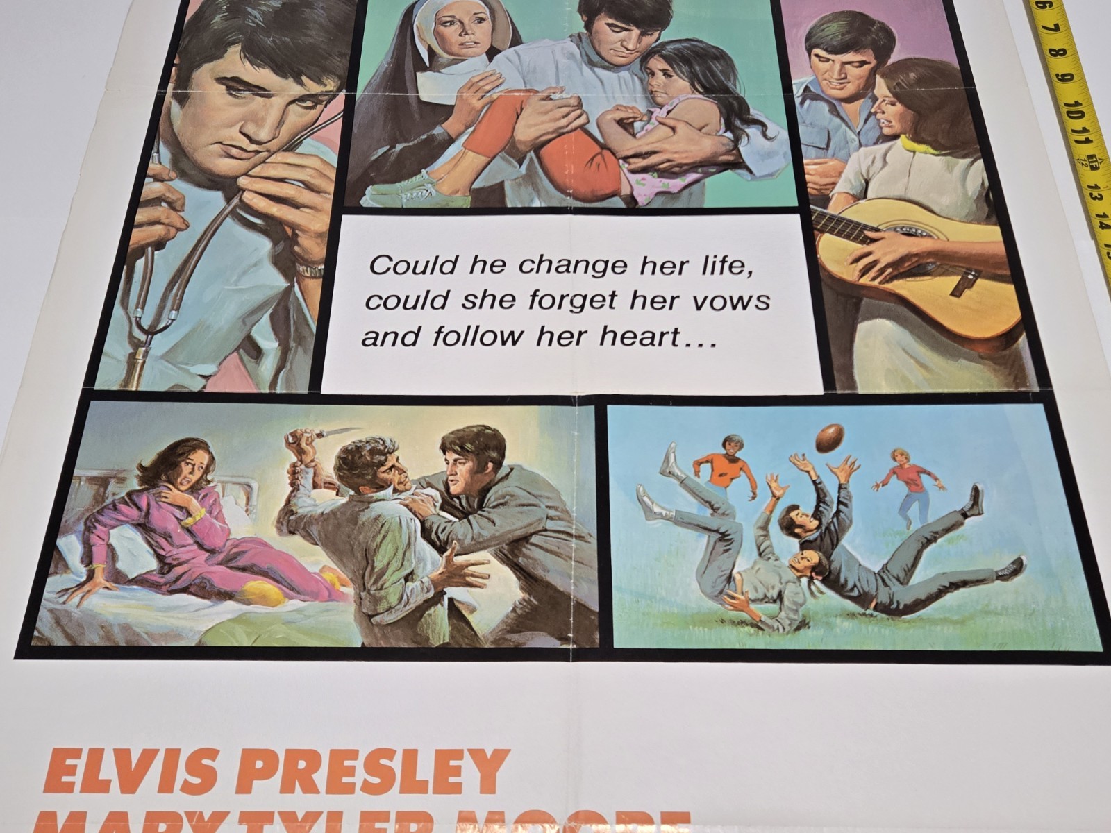 ELVIS PRESLEY Change of Habit 1969 US OG One Sheet MOVIE POSTER Mary Tyler Moore