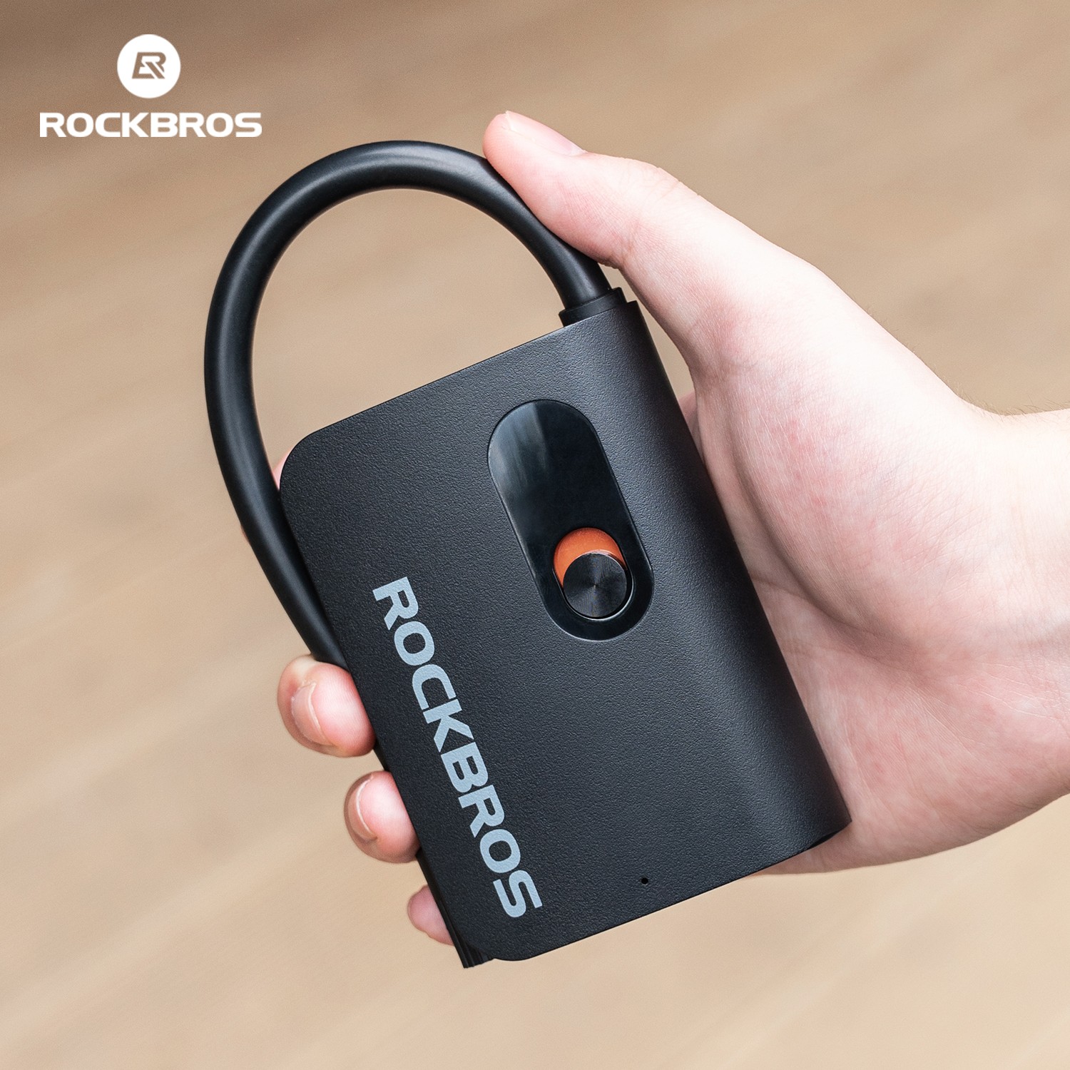 ROCKBROS Bicycle Electric Air Pump Mini Portable 70PSI Inflator 2600mAh Type-C